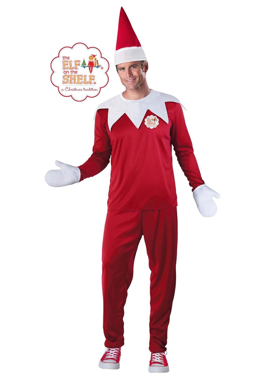 Elf on the Shelf Men's Costume Jack Elfington Christmas Santa Claus Medium